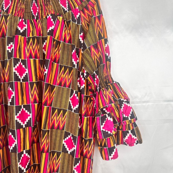 Lot of 4 African American Colorful Patterned (3 Dresses 1 Top) Size - One Size - Picture 3 of 15